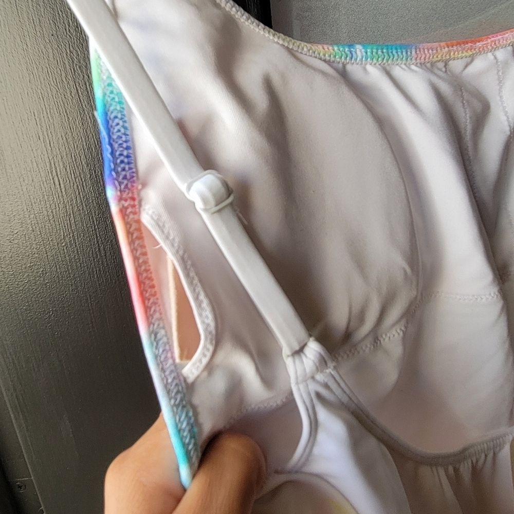 PINK Victoria's Secret White and Blue One Piece Swimsuit - Picture 7 of 7